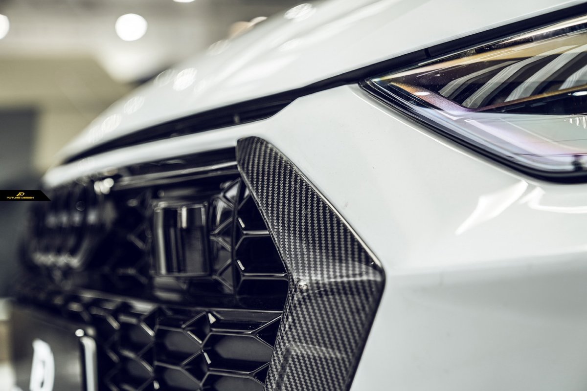 画像9: AUDI RS7 C8 フロントグリル用 スプリッター 本物DryCarbon ドライカーボン (9)