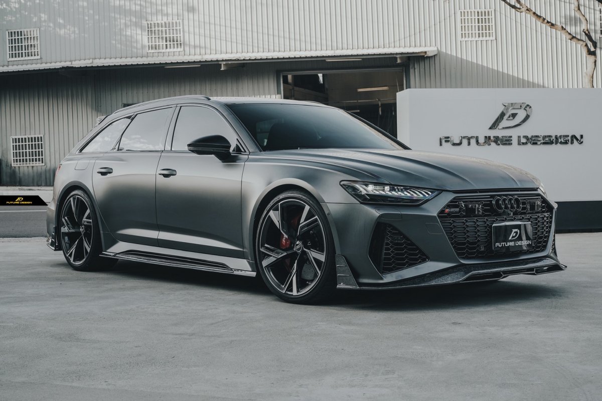 画像22: AUDI RS6 AVANT  C8 フロント リップスポイラー 本物DryCarbon ドライカーボン (22)
