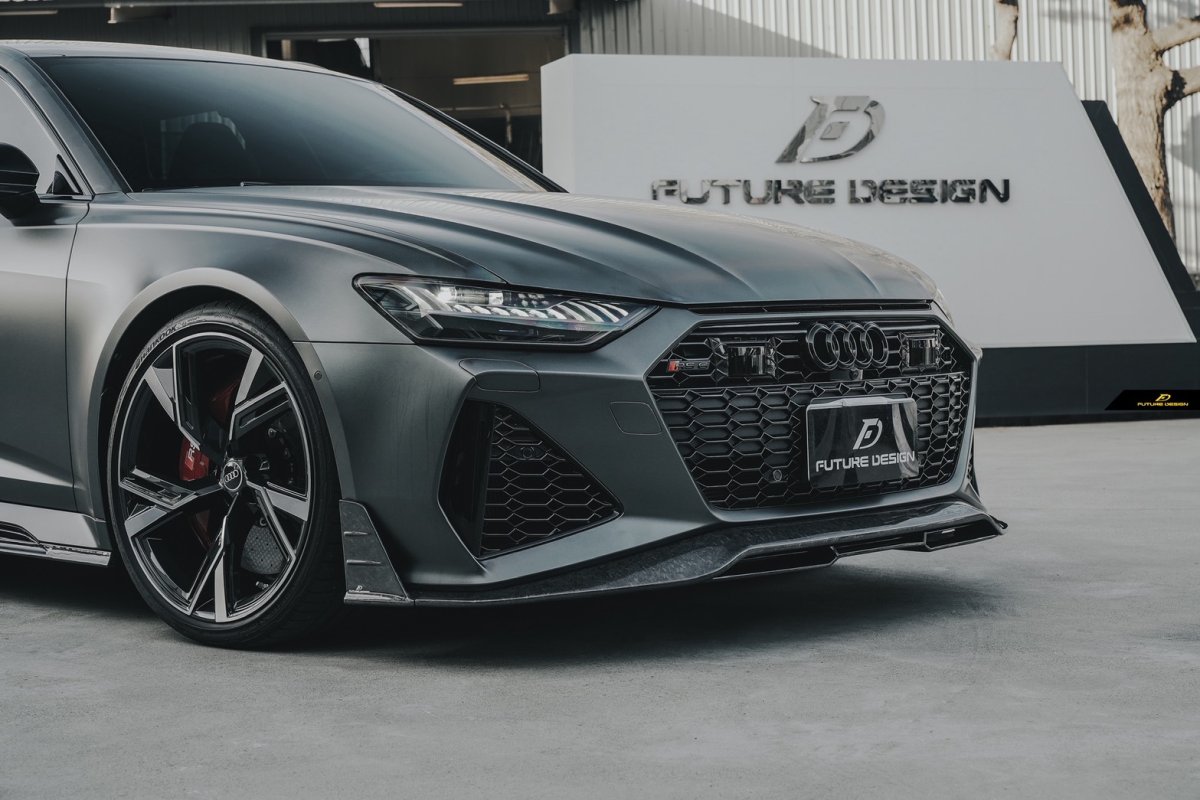 画像20: AUDI RS6 AVANT  C8 フロント リップスポイラー 本物DryCarbon ドライカーボン (20)