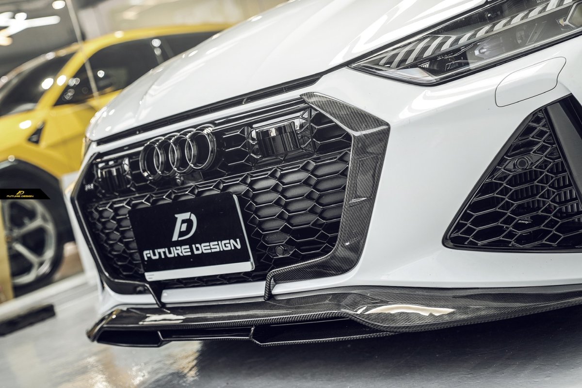 画像10: AUDI RS7 C8 フロントグリル用 スプリッター 本物DryCarbon ドライカーボン (10)