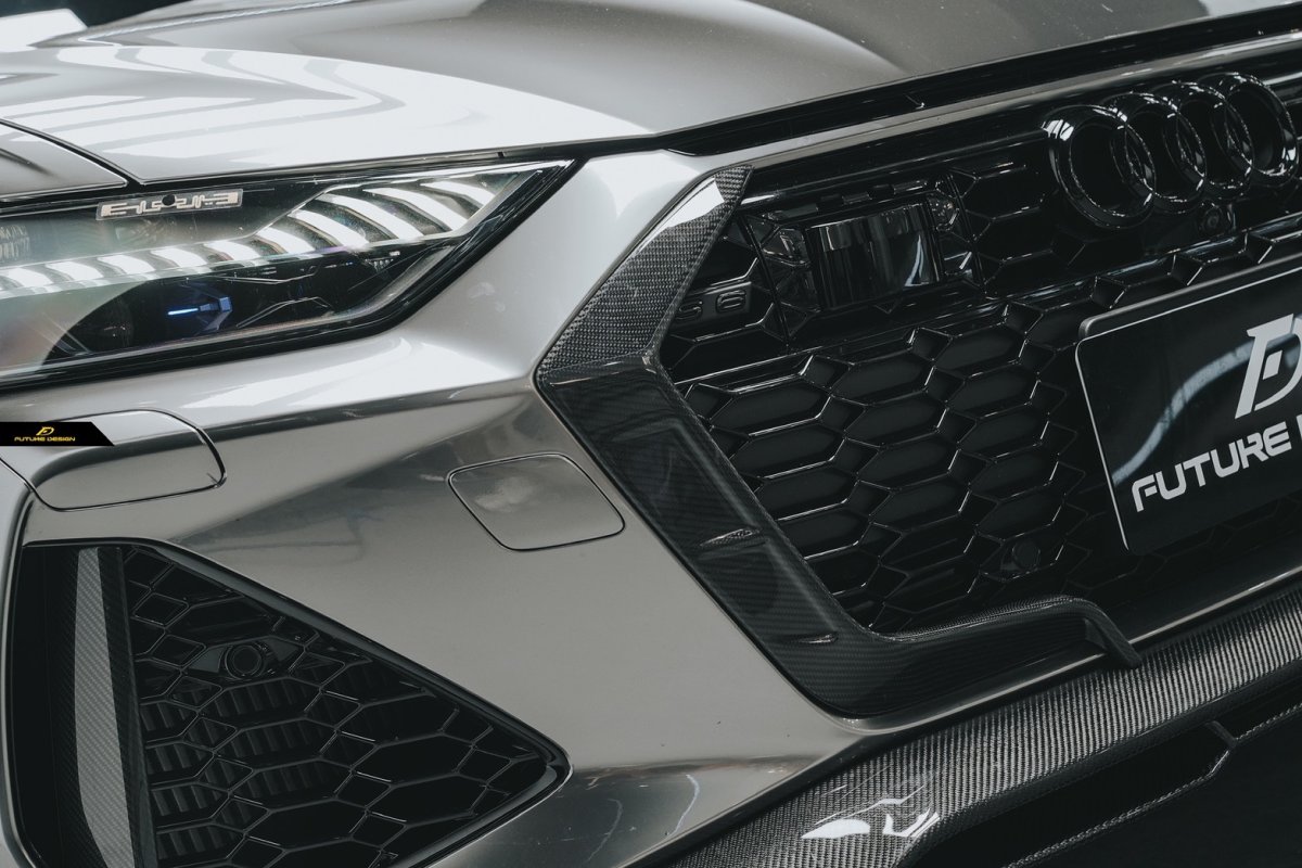 画像13: AUDI RS7 C8 フロントグリル用 スプリッター 本物DryCarbon ドライカーボン (13)