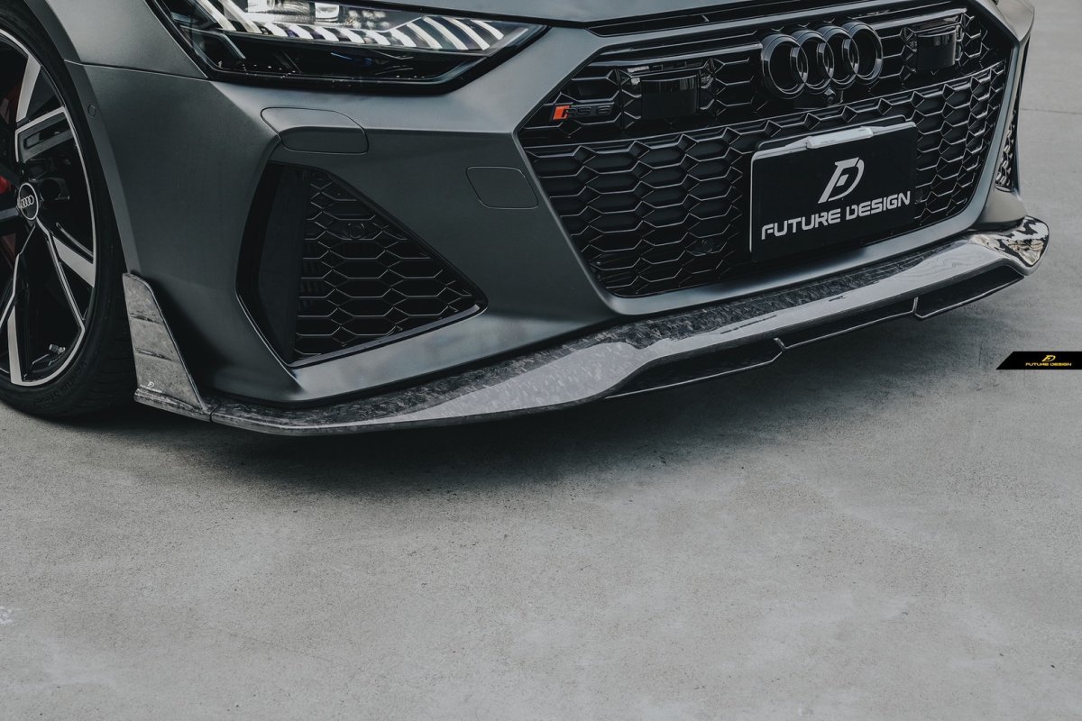 画像11: AUDI RS7 C8 フロント リップスポイラー 本物DryCarbon ドライカーボン (11)