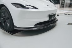 画像4: 【予約販売中に送料無料】TESLA テスラ NEW MODEL 新型 モデル 3 フロントバンパー用 リップスポイラー 本物Drycarbon ドライカーボン (4)