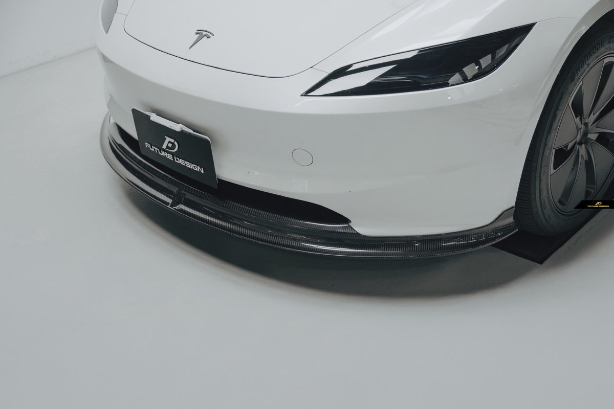 画像6: 【予約販売中に送料無料】TESLA テスラ NEW MODEL 新型 モデル 3 フロントバンパー用 リップスポイラー 本物Drycarbon ドライカーボン (6)