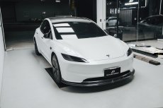 画像5: 【予約販売中に送料無料】TESLA テスラ NEW MODEL 新型 モデル 3 フロントバンパー用 リップスポイラー 本物Drycarbon ドライカーボン (5)