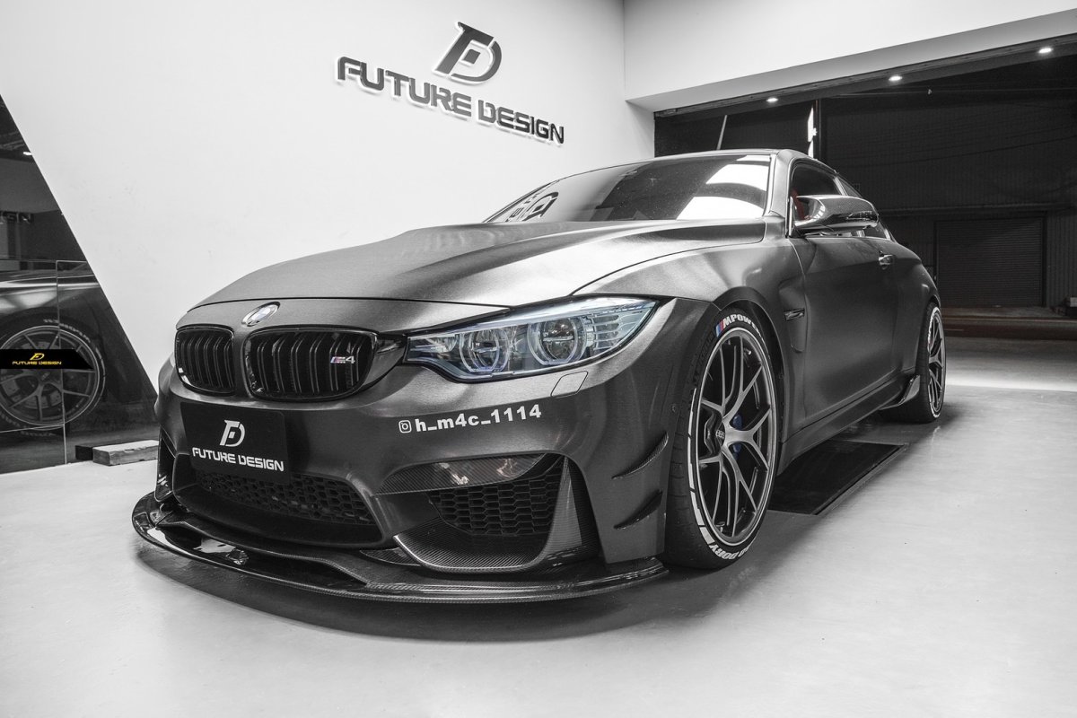 画像2: BMW 3シリーズ F80 M3 セダン フロントバンパー用 リップスポイラー 本物DryCarbon ドライカーボン (2)