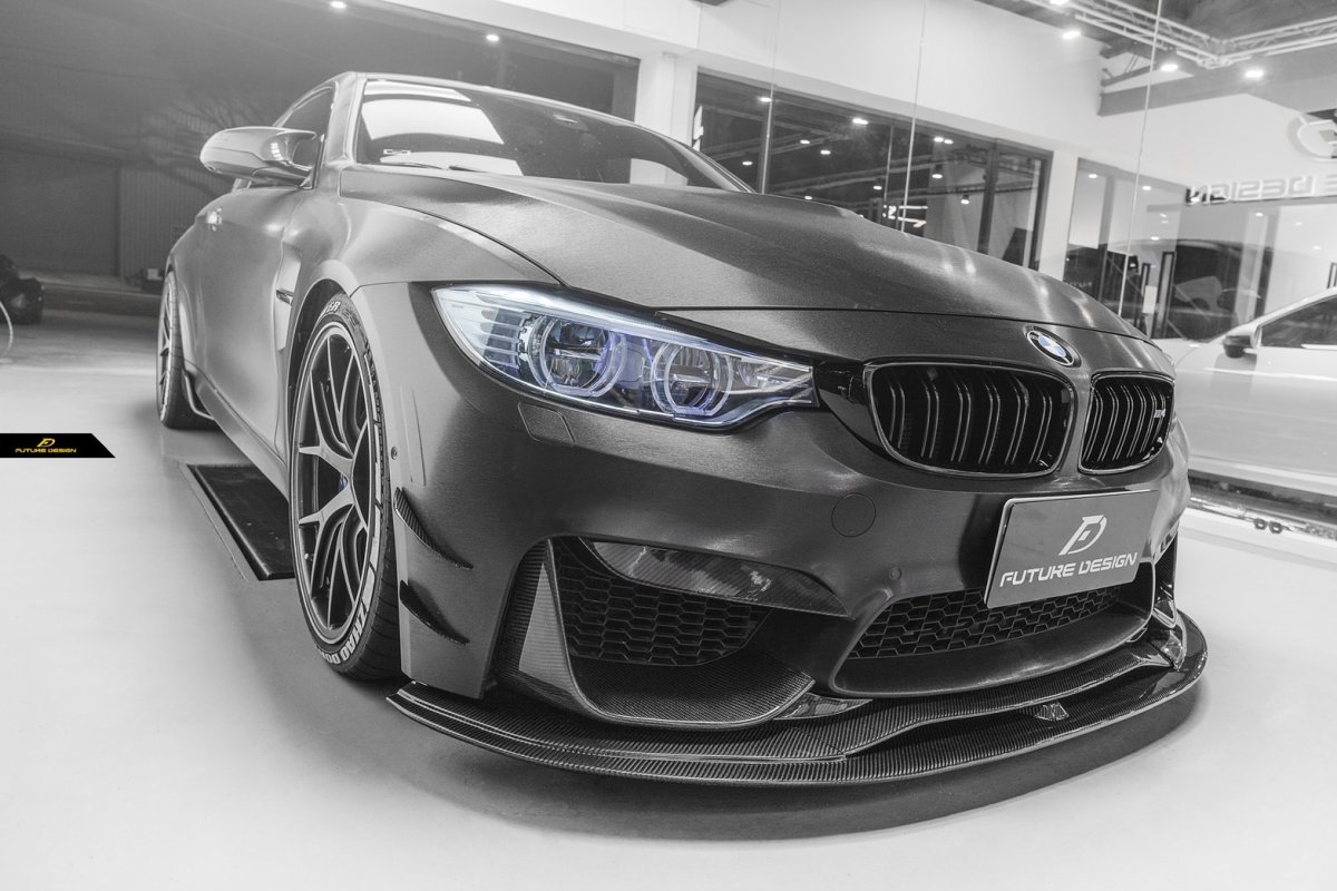 画像4: BMW 3シリーズ F80 M3 セダン フロントバンパー用 リップスポイラー 本物DryCarbon ドライカーボン (4)