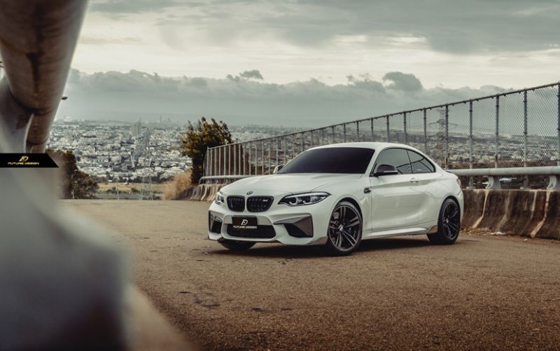 BMW F87 M2 フロントバンパー用カーボンスプリッター カバー 本物DryCarbon ドライカーボン スポイラー COVER Future  Design Drycarbon parts
