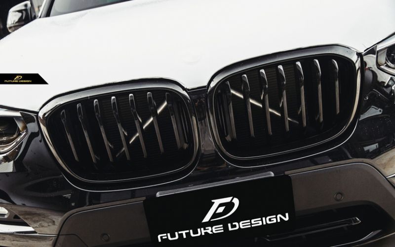 画像1: BMW G01 X3 フロント用艶ありブラック キドニーグリル センターグリル S1 (1)