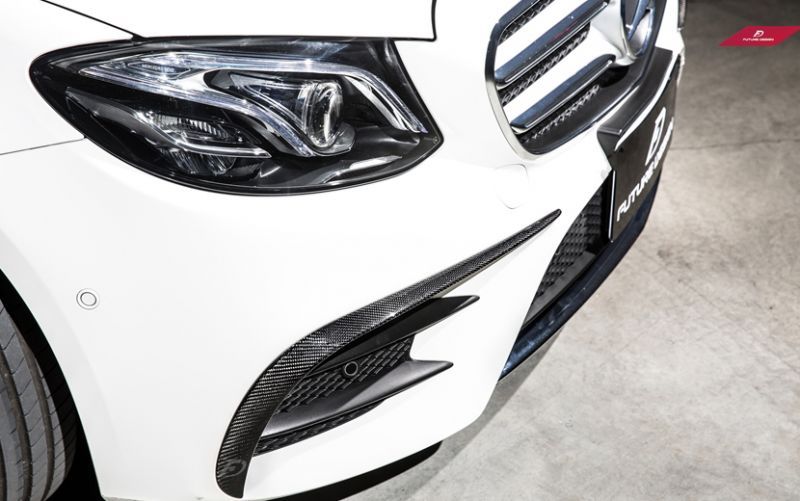 BENZ ベンツ Eクラス W213 AMGバンパー用フロント カナード スプリッター E200 E250 E300 E400 E43  本物DryCarbon ドライカーボン