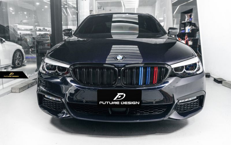 BMW G セダン G ツーリング フロント用 青紺赤 艶ありブラックキドニーグリル センターグリル