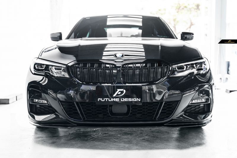 BMW 3シリーズ G20 G21 フロントバンパー用リップスポイラー 艶あり黒