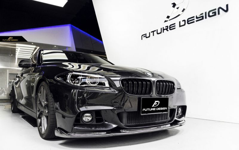 BMW 5シリーズ F10 F11 LCI 後期 Mスポーツ フロントバンパー用リップスポイラー 本物ドライカーボン DryCarbon