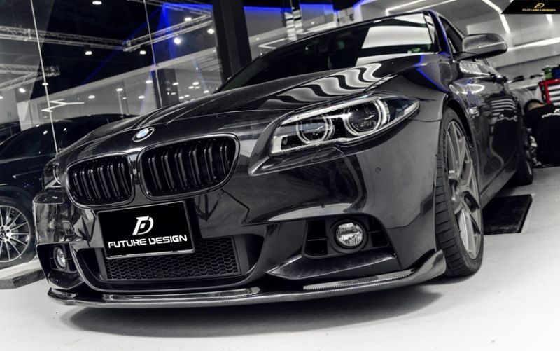 BMW 5シリーズ F10 F11 LCI 後期 Mスポーツ フロントバンパー用リップスポイラー 本物ドライカーボン DryCarbon