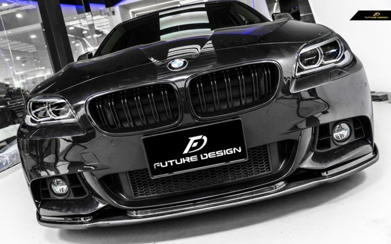 BMW 5シリーズ F10 F11 LCI 後期 Mスポーツ フロントバンパー用リップスポイラー 本物ドライカーボン DryCarbon