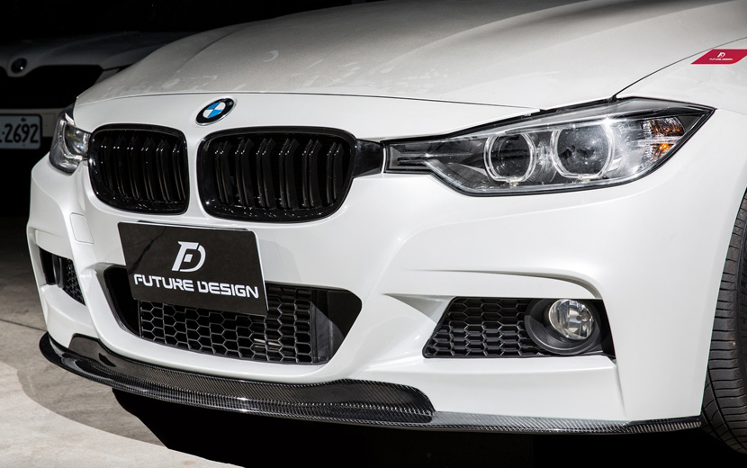 BMW 3シリーズ F30 セダン F31 ツーリング Mスポーツ フロント用 リップスポイラー 本物DryCarbon ドライカーボン