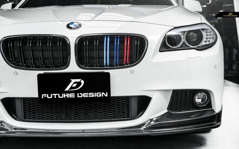 BMW 5シリーズ F10 F11 フロント用 青紺赤 艶ありブラックキドニーグリル センターグリル - Future Design  Drycarbon parts