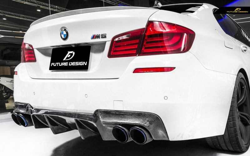 BMW 5シリーズ F10 セダン F11ツーリング Mスポーツ M5 リアバンパー用ディフューザー 本物ドライカーボン DryCarbon -  Future Design Drycarbon parts