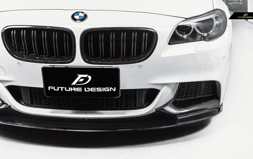 BMW 5シリーズ F10 セダン F11 ツーリング Mスポーツ フロントバンパー用リップスポイラー 艶ありブラック