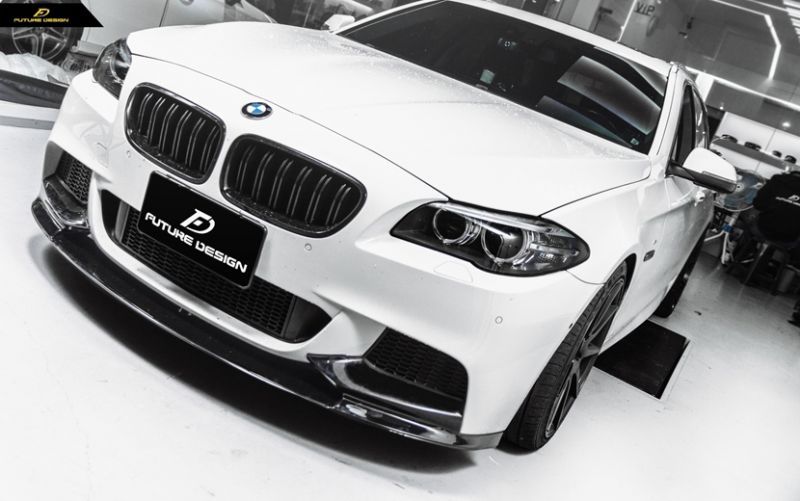 BMW 5シリーズ F10 セダン F11 ツーリング Mスポーツ フロントバンパー用リップスポイラー 艶ありブラック