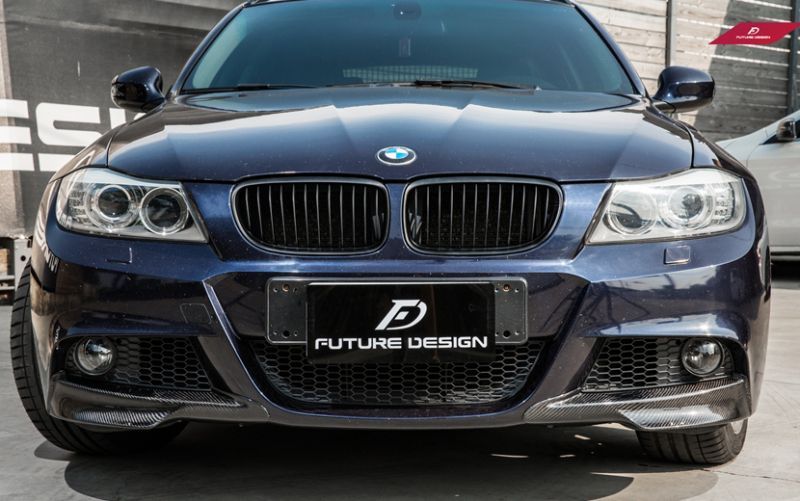 BMW 3シリーズ E90 セダン E91 ツーリング 後期車 Mスポーツフロントバンパー用 リップスポイラー 本物DryCarbon ドライカーボン  - Future Design Drycarbon parts