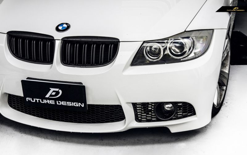 BMW 3シリーズ E90 E91 フロント用艶ありブラックキドニーグリル センターグリル - Future Design Drycarbon  parts