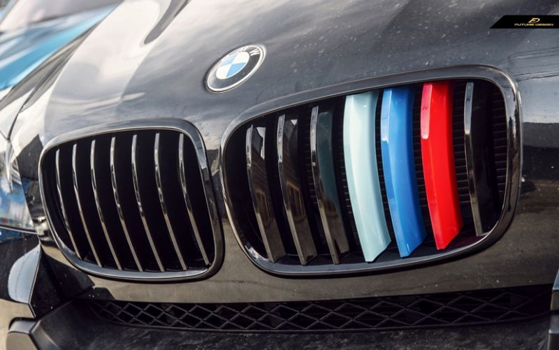 BMW Xシリーズ X5 E70 専用フロント用艶ありブラック 青紺赤 キドニー 