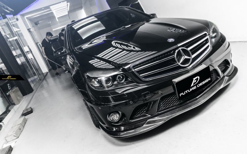 BENZ メルセデス・ベンツ Cクラス W204 前期車 C63 フロントバンパー用リップスポイラー 本物DryCarbon ドライカーボン