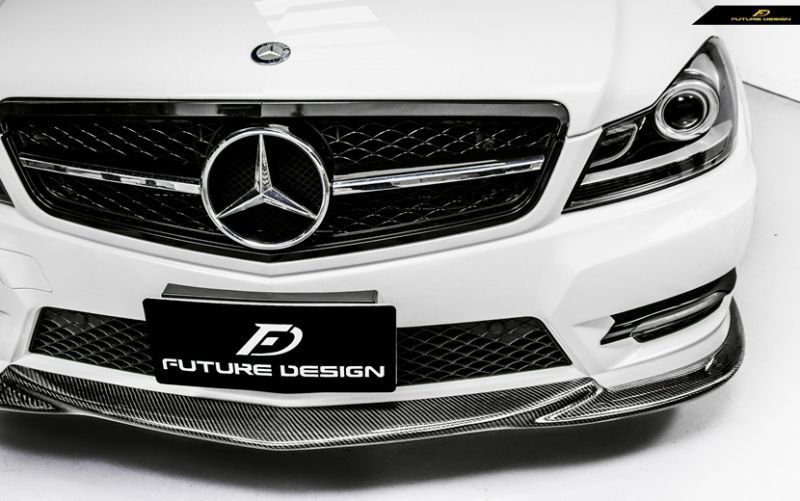 BENZ メルセデス・ベンツ C Class W S C 後期車 AMGフロントバンパー用リップスポイラー 本物DryCarbon  ドライカーボン