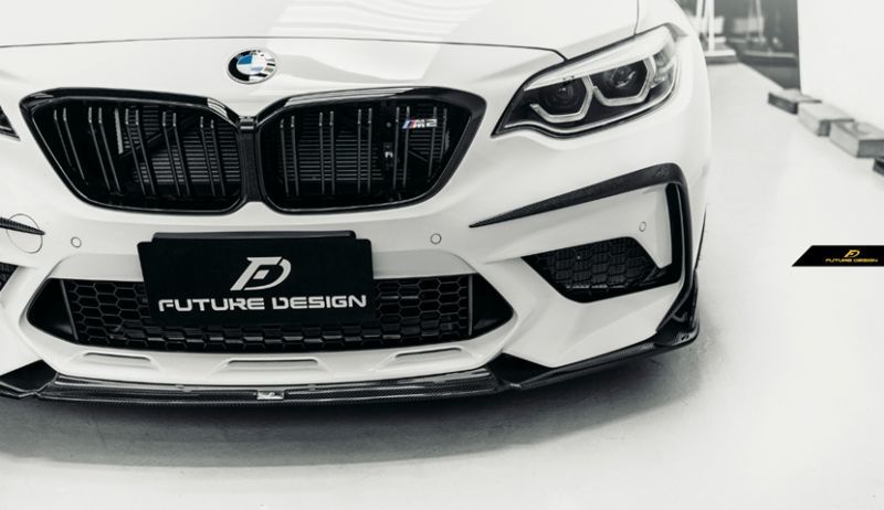BMW F M2 competition フロントバンパー用カナード スポイラー 本物DryCarbon ドライカーボン