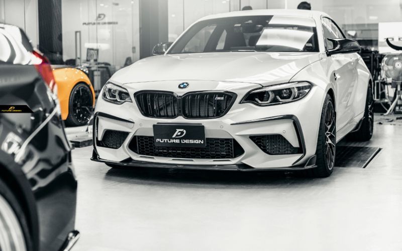 BMW F87 M2 competition フロントバンパー用カナード スポイラー 本物DryCarbon ドライカーボン