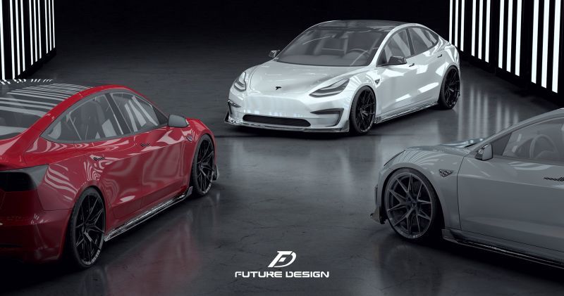 TESLA テスラ MODEL モデル 3 サイドスカート スポイラー 本物