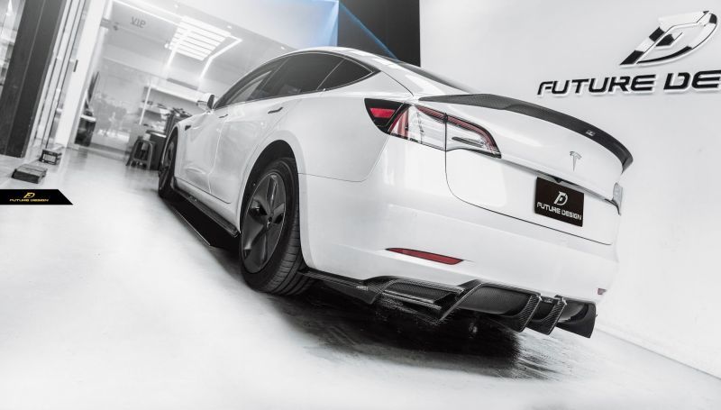 TESLA テスラ MODEL モデル 3 トランク用 リアスポイラー 本物Drycarbon ドライカーボン - Future Design  Drycarbon parts