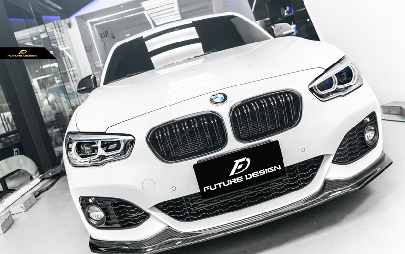 BMW 1シリーズ F20 LCI フロント用艶ありブラックキドニーグリル センターグリル - Future Design Drycarbon