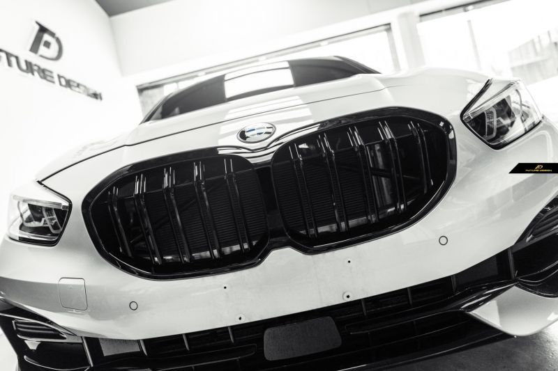 画像1: BMW 1シリーズ F40 フロント用艶ありブラック キドニーグリル センターグリル (1)