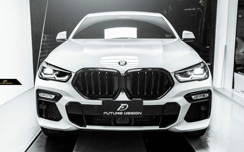 BMW Xシリーズ G06 X6 F96 フロント用艶ありブラック キドニーグリル センターグリル - Future Design Drycarbon  parts