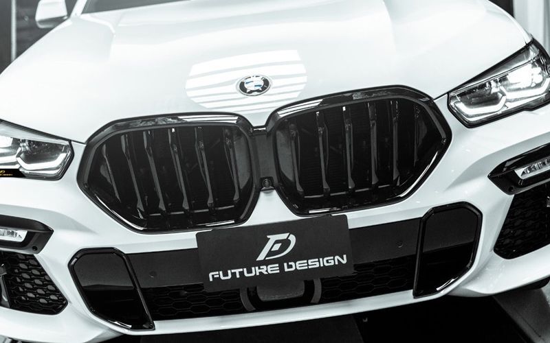 BMW Xシリーズ G06 X6 F96 フロント用艶ありブラック キドニーグリル 