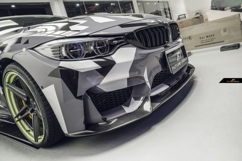 BMW 4シリーズ F82 F83 M4 フロントバンパー用 リップスポイラー 本物DryCarbon ドライカーボン - Future Design  Drycarbon parts