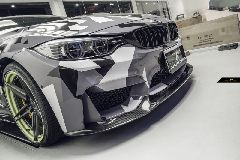 BMW 4シリーズ F82 F83 M4 フロントバンパー用 リップスポイラー 本物DryCarbon ドライカーボン Future Design  Drycarbon parts