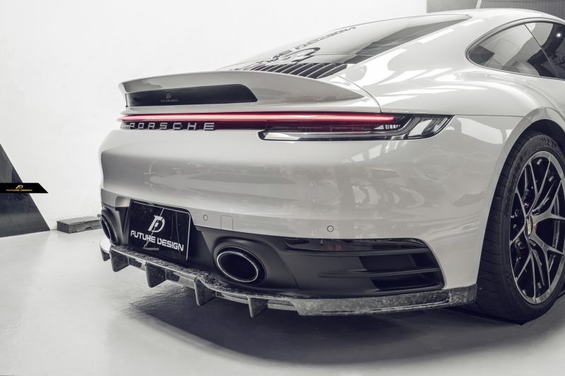 ポルシェ 911 992 Carrera 用 リア ディフューザー 本物Drycarbon ドライカーボン - Future Design  Drycarbon parts