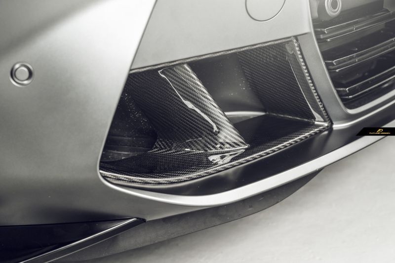 画像1: BMW 3シリーズ G80 M3 フロント用 エアベントカバー ガーニッシュ 本物DryCarbon ドライカーボン (1)