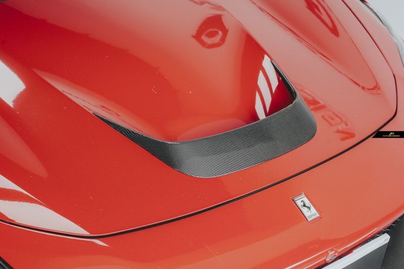 画像1: Ferrari フェラーリ F8 フロント ボンネット エアインテーク カバー 本物DryCarbon ドライカーボン (1)